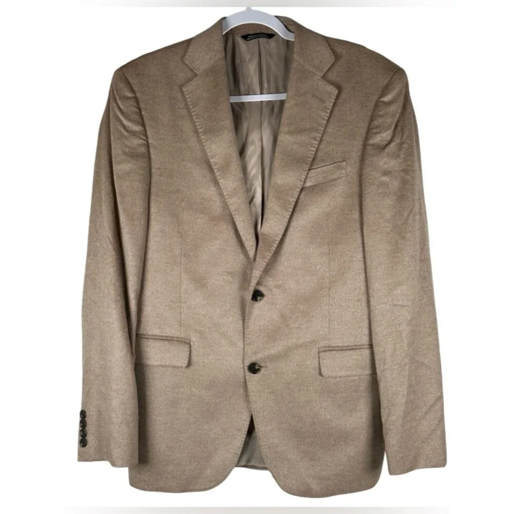 Saks Fifth Avenue Black Tan Cashmere Silk Sport Coat Formal Blazer Men’s 40R